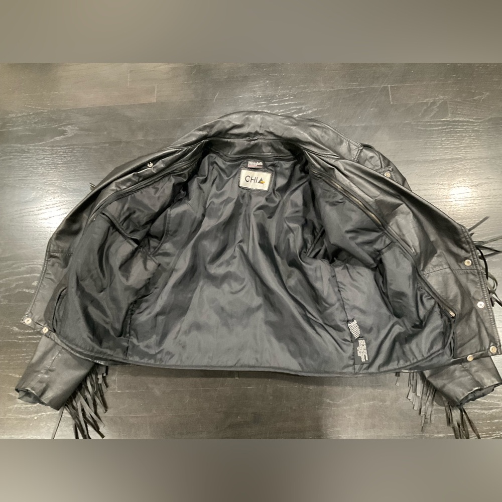 MENS VINTAGE CHIA FRINGE LEATHER JACKET - Picture 11 of 16